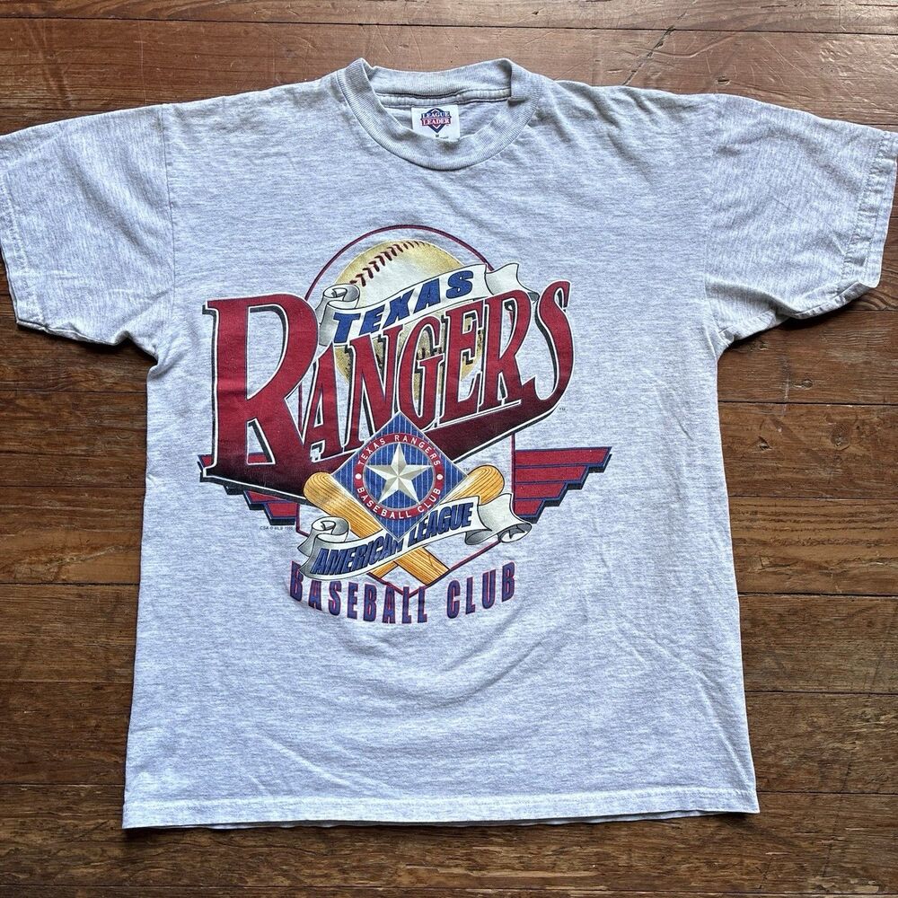 Vintage 1995 Texas Rangers Baseball Club American League Shirt MLB Grey Shirt M